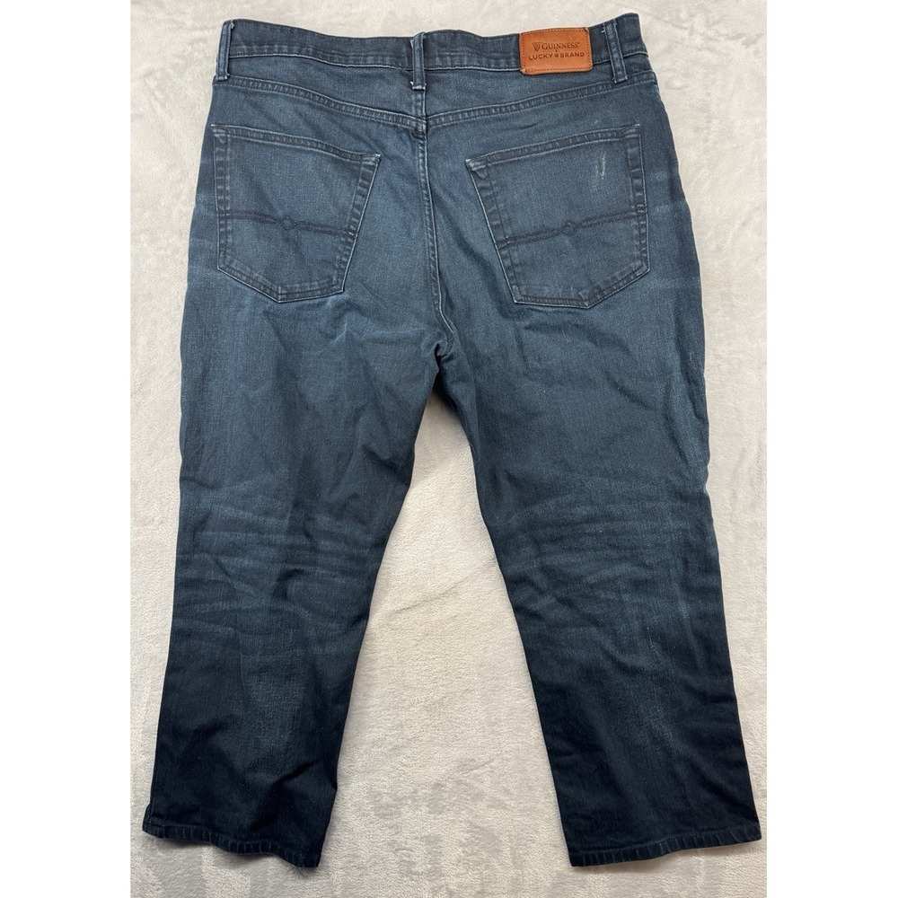 Guinness‎ x Lucky Brand Jeans Dark Wash Men's 36x25 (Tag 36x32) Hemmed - Picture 2 of 5